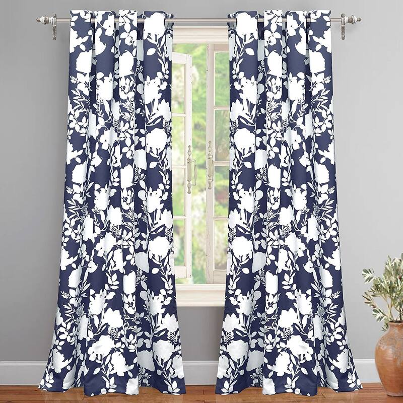 Porch & Den Nolana Floral Room-darkening Grommet Curtain Panel Pair