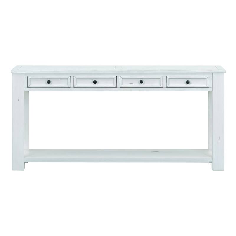Console Table with Storage Drawers and Bottom Shelf for Entryway