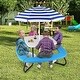 preview thumbnail 5 of 6, 8 Person Kids Picnic Table Metal Frame Adjustable Removable Umbrella