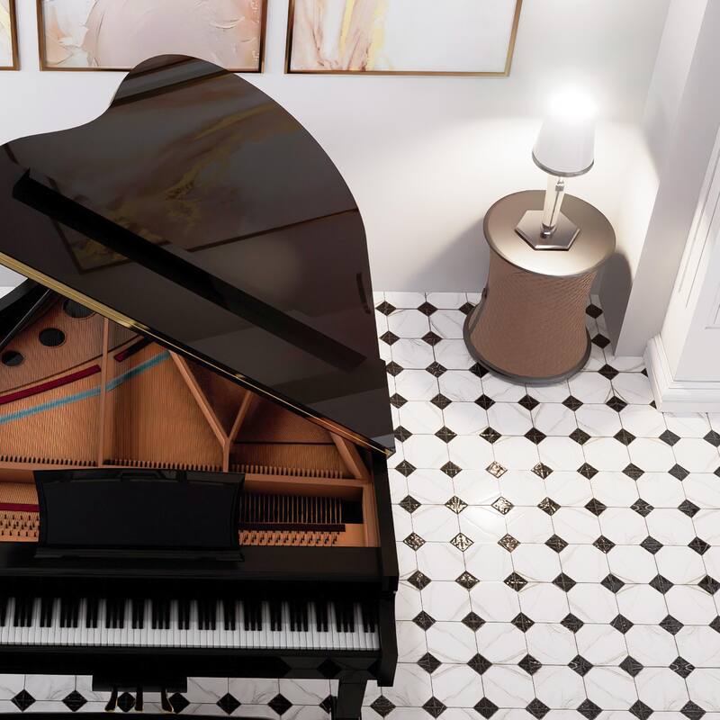 Merola Tile Merzoni Yard Marquina 13" x 13" Porcelain Floor and Wall Tile
