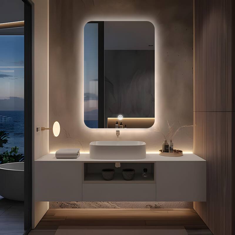 Square Rounded-Corner LED Mirror, both Stylish and Practical