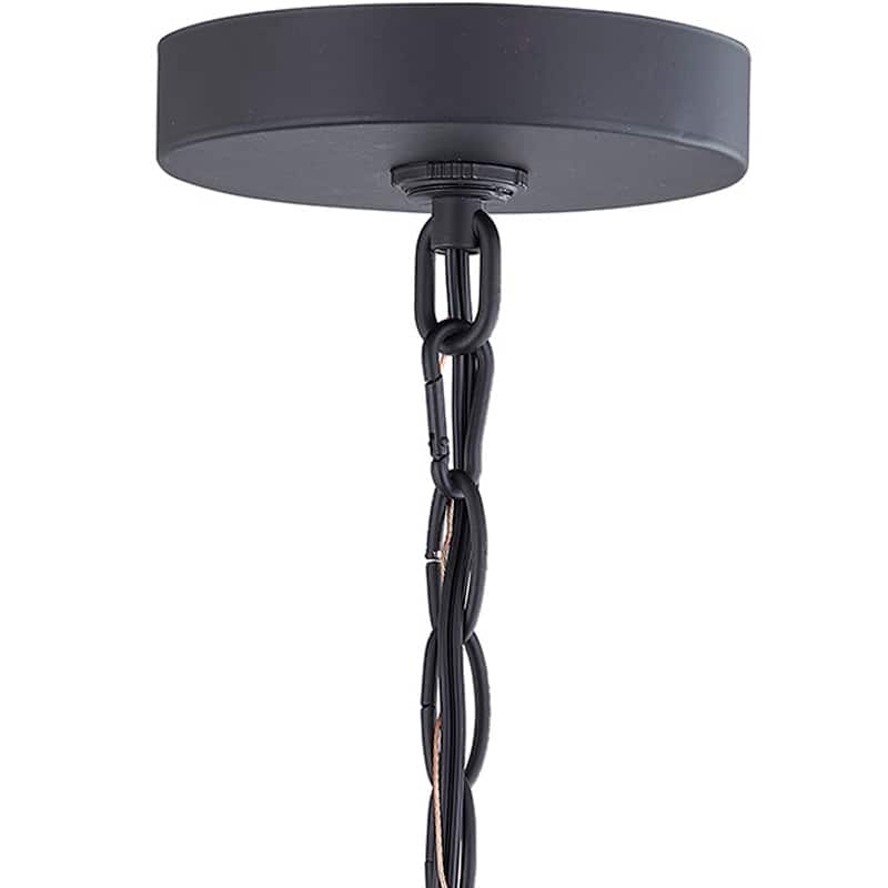 6 Matte Black Light Pendant - 16"x16"x24"
