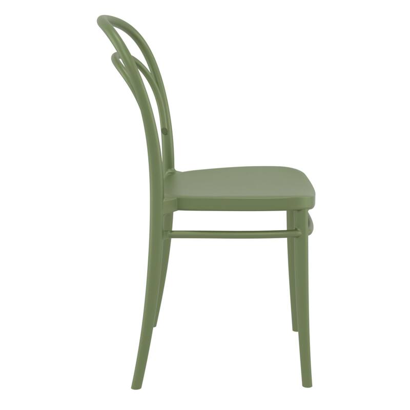 33.5" Olive Green Patio Armless Stackable Dining Chair