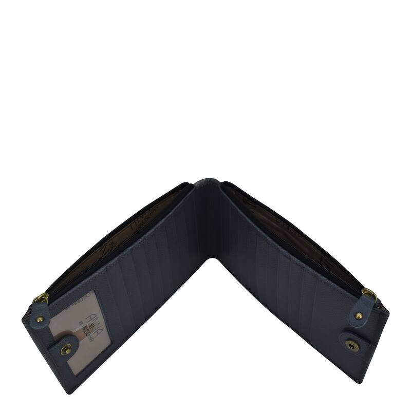 Handpainted Leather Ladies Organizer Wallet - Leopard Love