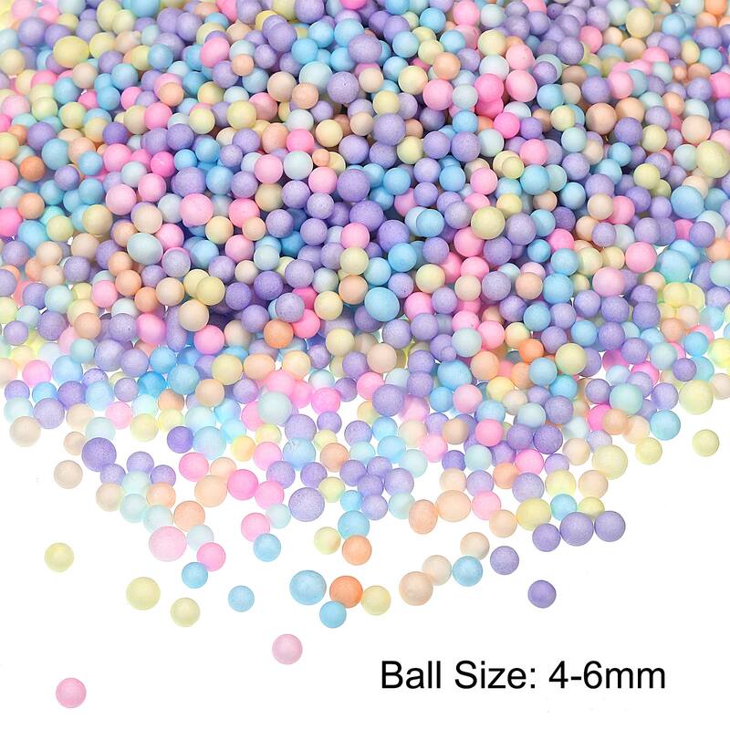 Foam Beads Foam Balls for DIY Craft Decoration, 1 Pack Approx 4000pcs - Assorted Color - 4-6mm
