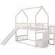 preview thumbnail 26 of 28, Twin over Twin House Bunk Bed with Convertible Slide and Storage Staircase, Grey - Safe, Fun, and Space-Saving Design