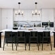 preview thumbnail 2 of 13, Modern 3-Light Black Gold Chandelier Pendant Light with Glass Shades Kitchen Island Light for Dining Room