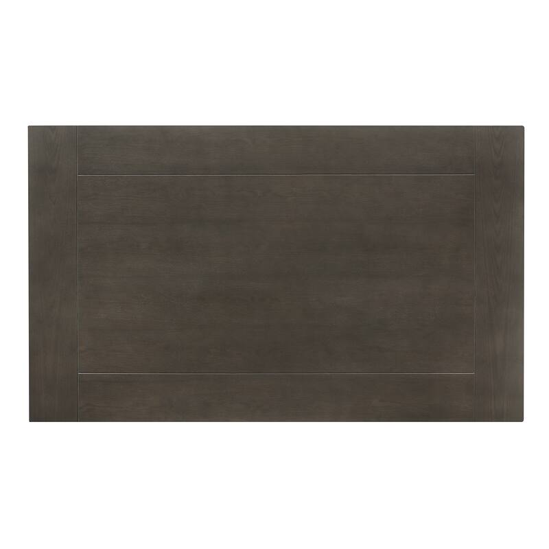 Brian 37 Inch Counter Height Table, Brown Top, 4 Drawers, Gray Solid Wood