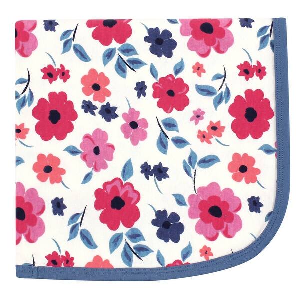 slide 1 of 1, Touched by Nature Baby Girl Organic Cotton Swaddle, Receiving and Multi-purpose Blanket, Garden Floral, One Size One Size - Garden Floral