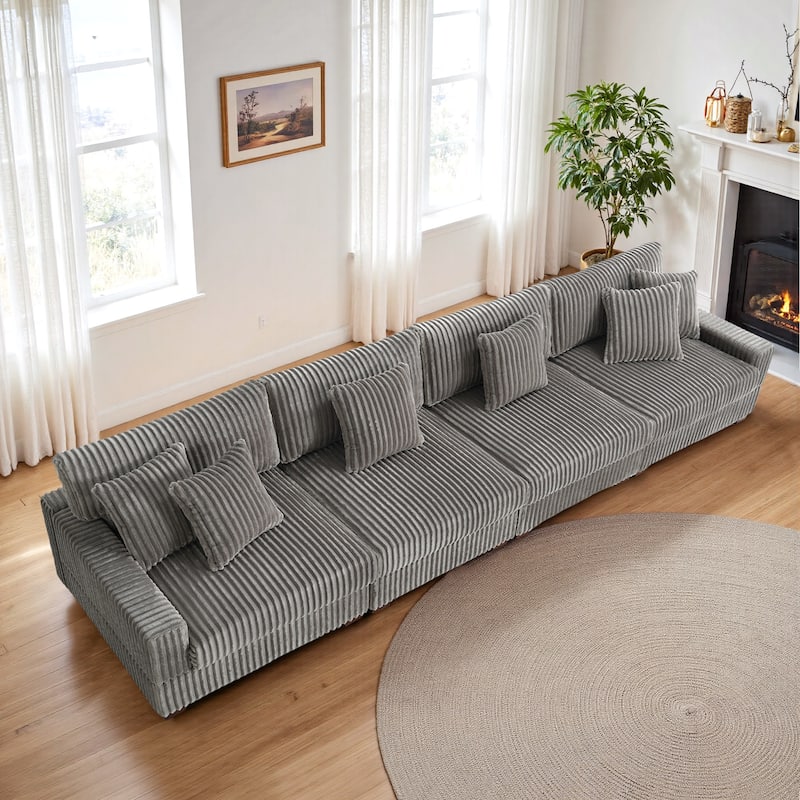 Anne 150" W Oversized Upholstered Modular Sectional Sofa