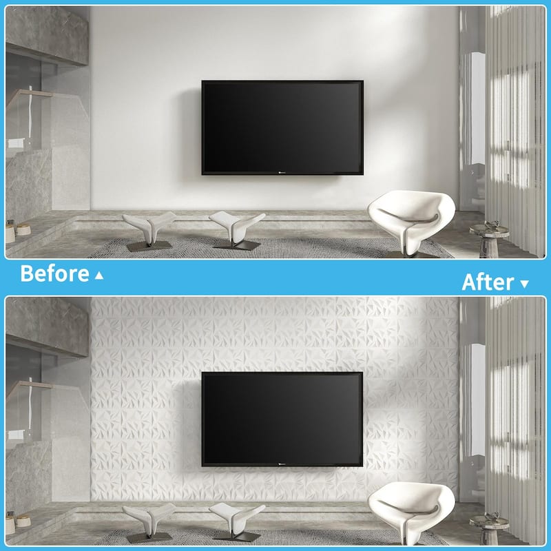 Art3d 33pcs 11.8"x11.8" PVC 3D Wall Tiles Ceiling Tiles Cover 32 Sq.Ft. - N/A