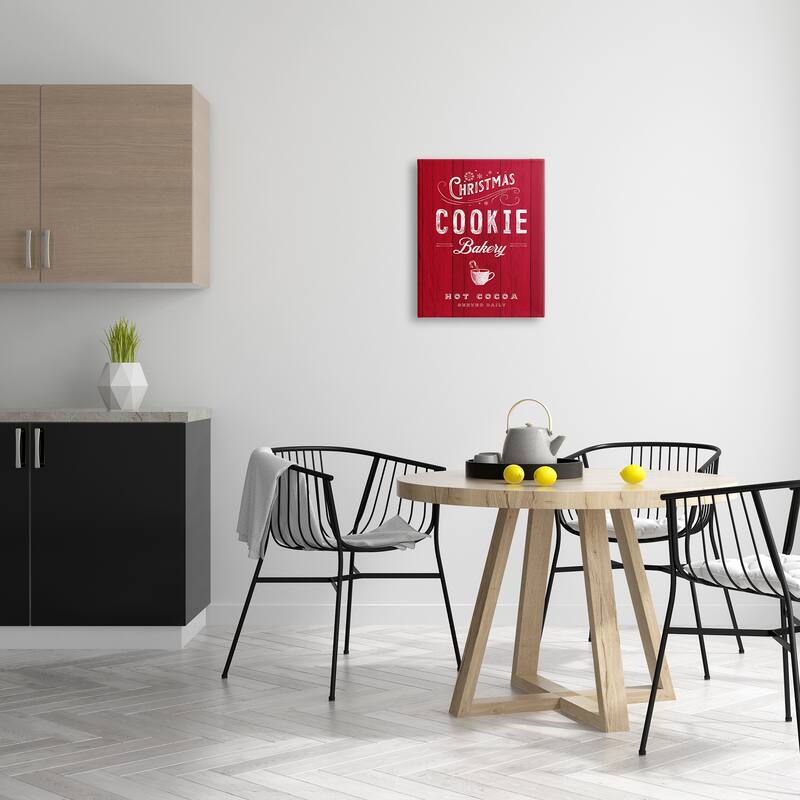 Stupell Christmas Cookie Bakery Holiday Advertisement Festive Cocoa Canvas Wall Art - Red