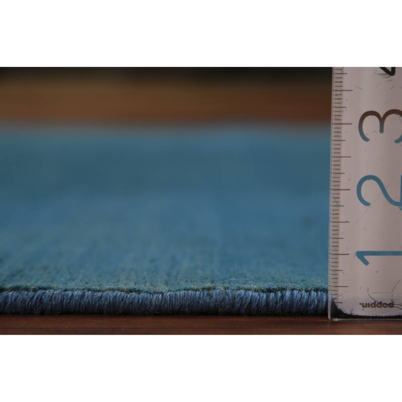 Blue Gabbeh Modern Area Rug Handmade Oriental Blue Wool Carpet - 5'6" x 7'10"