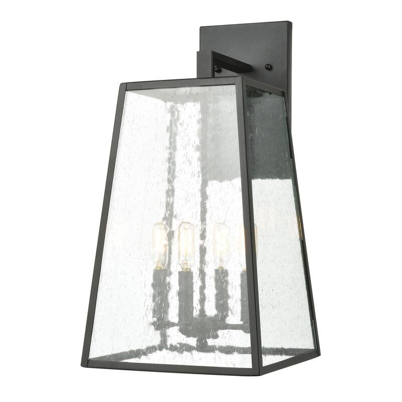Meditterano 22'' High 4-Light Outdoor Sconce - Matte Black - 22 inch Tall - 22 inch Tall - Matte Black