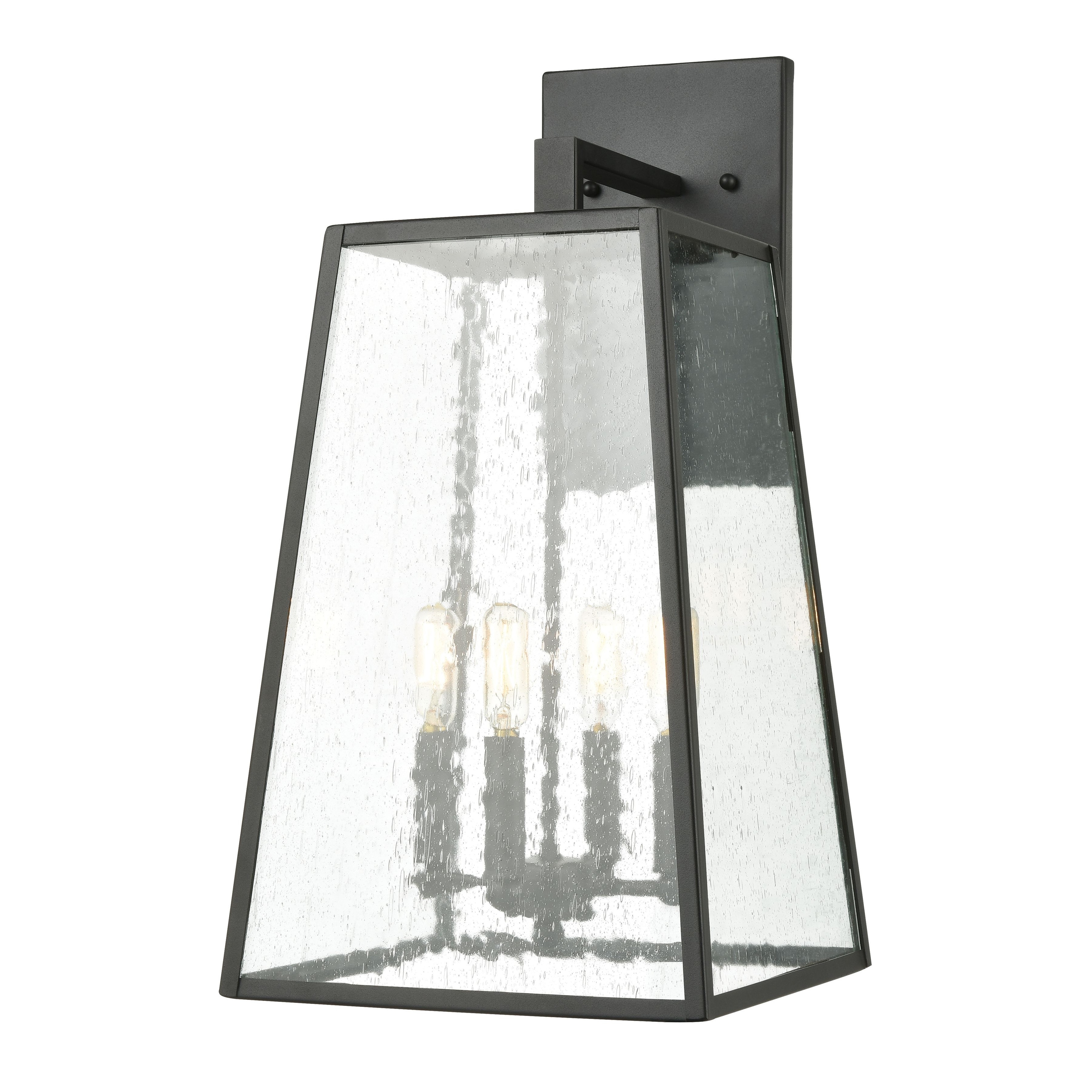 Meditterano 22'' High 4-Light Outdoor Sconce - Matte Black - 22 inch Tall