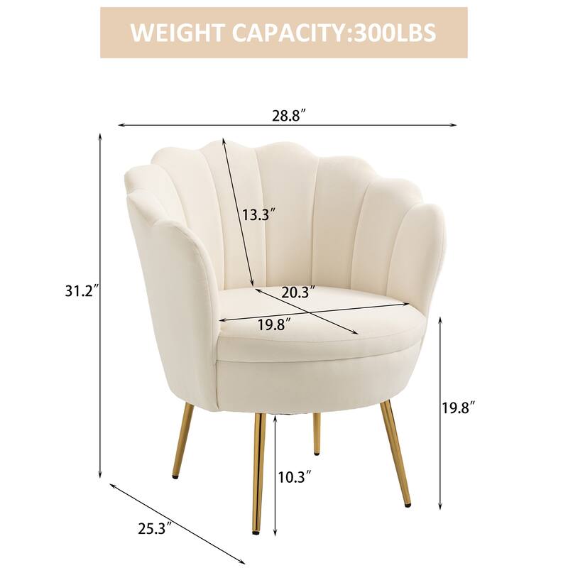 Velvet Upholstered Barrel Accent Chair