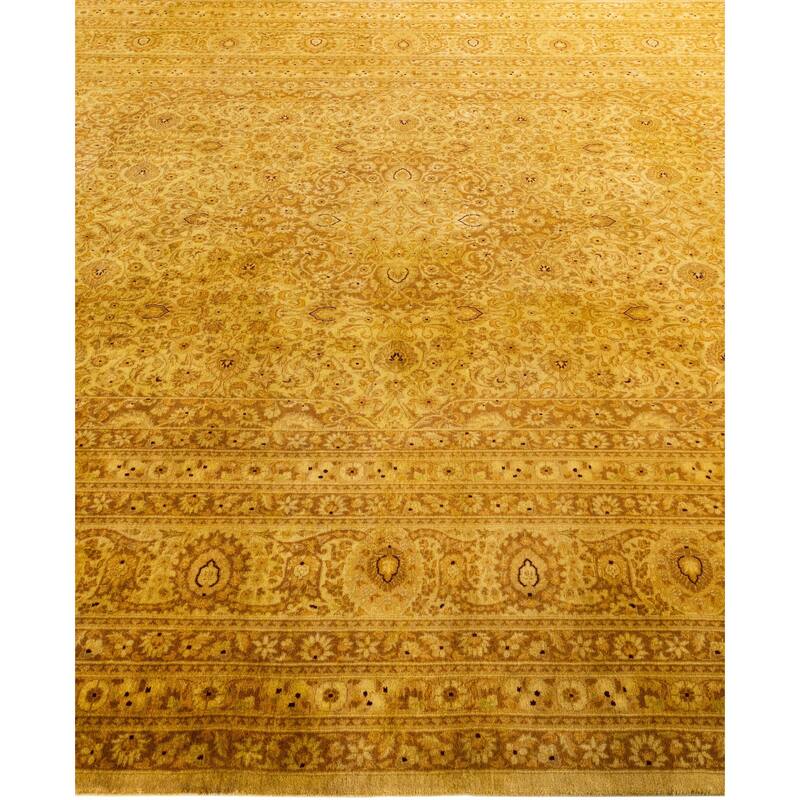 Overdyed One-of-a-Kind Hand-Knotted Area Rug - Yellow - 8' 1" x 10' 5"