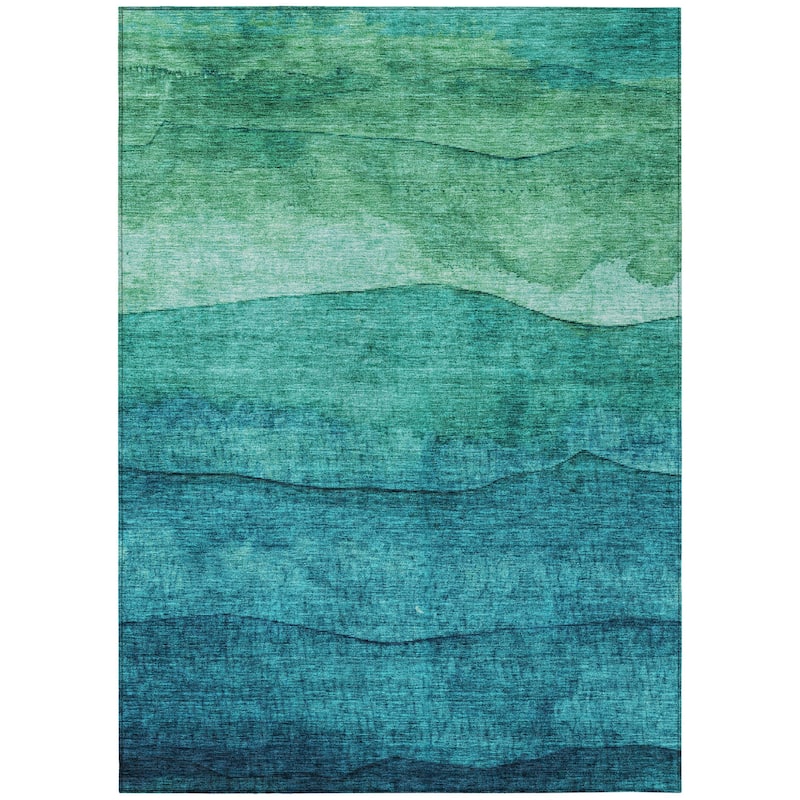 HomeRoots Abstract Modern Rectangle Outdoor Rug