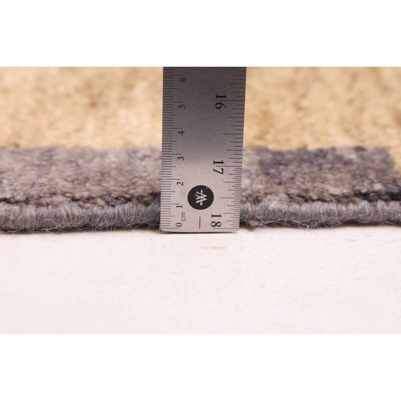 ECARPETGALLERY Hand-knotted Pak Finest Marrakesh Cream, Dark Grey Wool Rug - 6'7 x 10'1