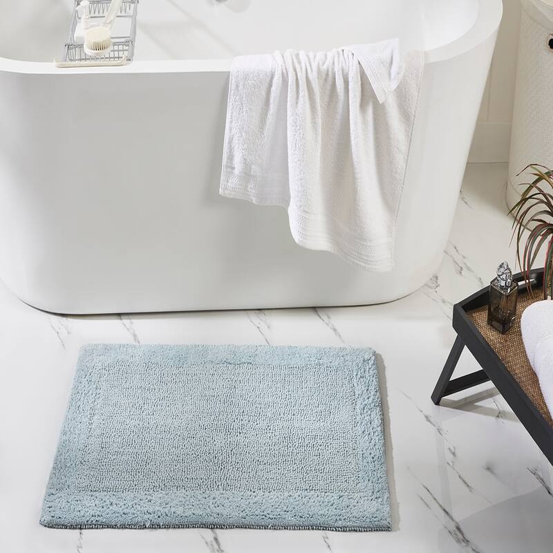 Better Trends Bath Rugs Set 100% Cotton Tufted Soft Water Absorbent Bathroom Rug for Shower, Sink Bath Mats Edge Collection