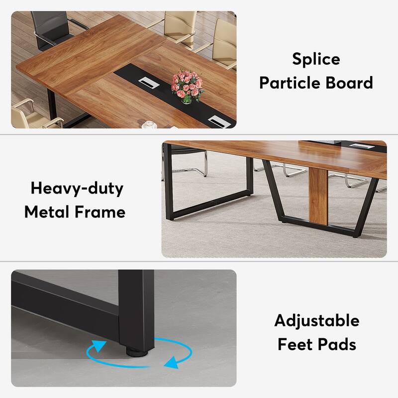 8FT Conference Table, 94.49 L Large Meeting Table for 10 People
