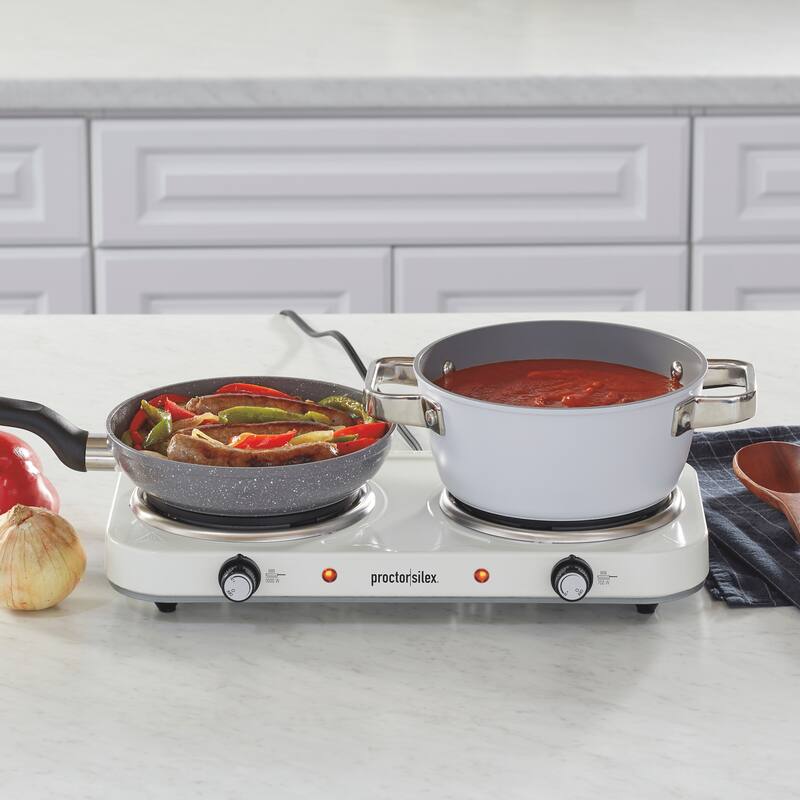 Proctor Silex Countertop Double Electric Burner
