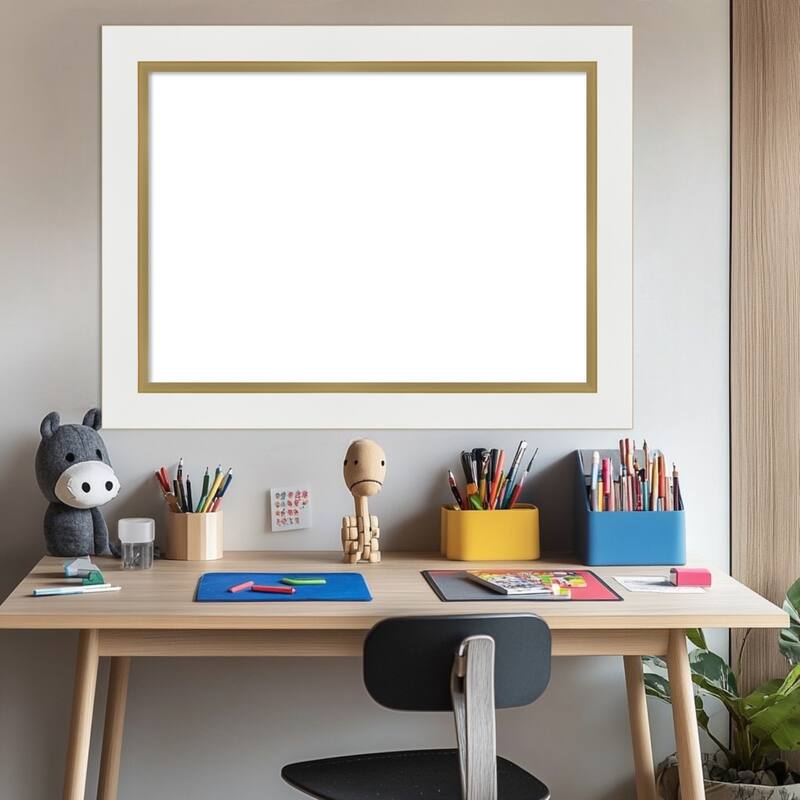 Amanti Art Eva Black Silver Framed Dry Erase Magnetic Board