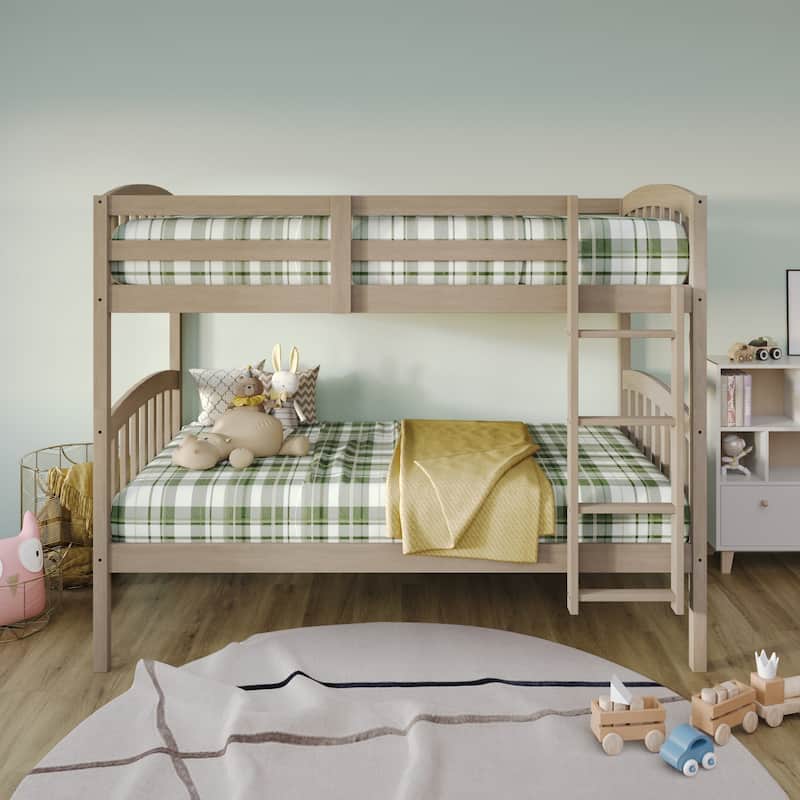 CraftPorch Mid-Century Twin Over Twin Bunk Bed