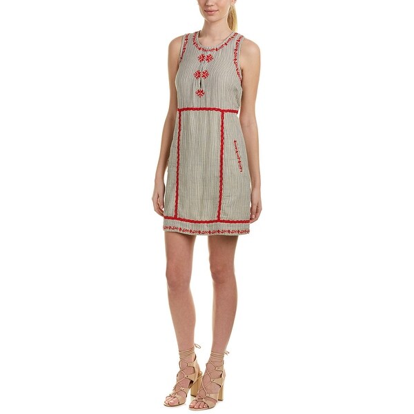 embroidered shift dress