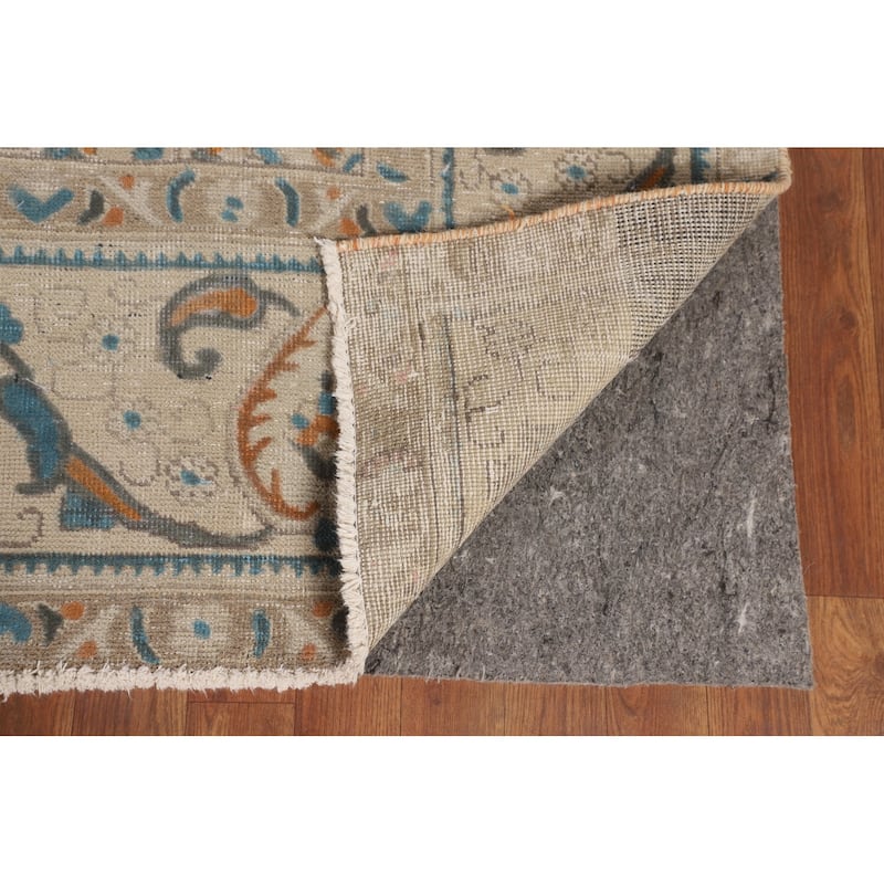 Distressed Tabriz Persian Vintage Area Rug Handmade Wool Carpet - 9'2" x 12'10"