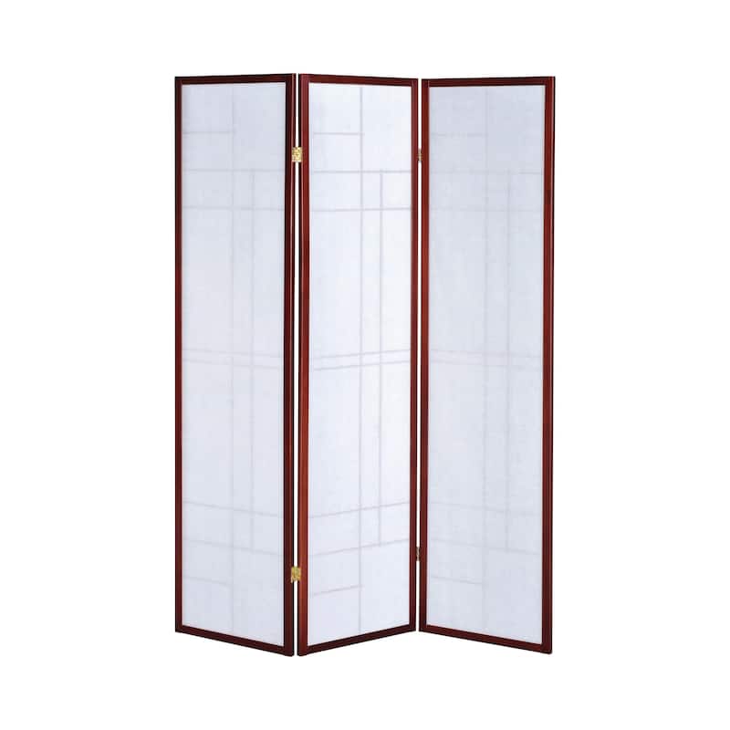 Classic 3 Panel Wooden Folding Screen, Brown
