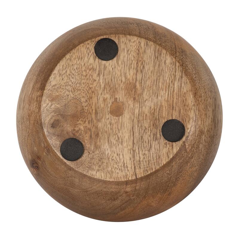 Sagebrook Home Vanilla Modern Wood Bowl Candle, Natural, Round, 3"H, Wood