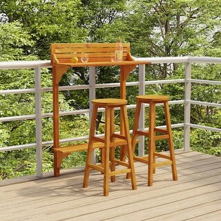 vidaXL 3 Piece Balcony Bar Set Solid Acacia Wood