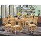 preview thumbnail 1 of 12, 7-piece Dining Table with Leaf and 6 Dinette Chairs - Oak Finish (Seat Type Options)