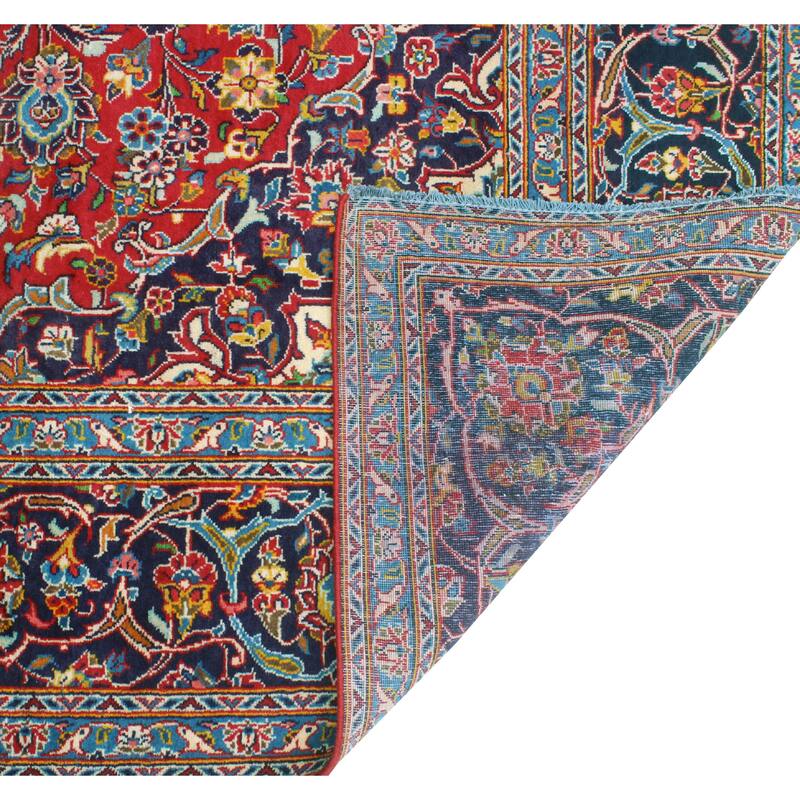 Vintage Distressed Nourbese Red/Navy Rug - 6'10" x 10'2"