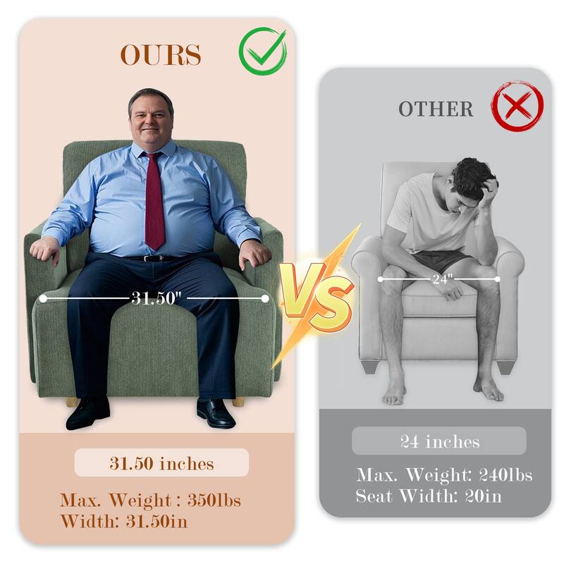 GDFStudio - Oversized 35" Accent Chair with Storage Ottoman