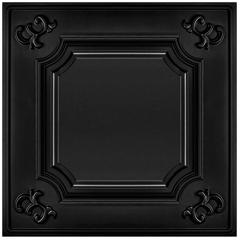 Art3d 2x2ft PVC Drop Ceiling Tiles,Lay-in Ceiling Tiles,Glue Up Ceiling Tiles - Black