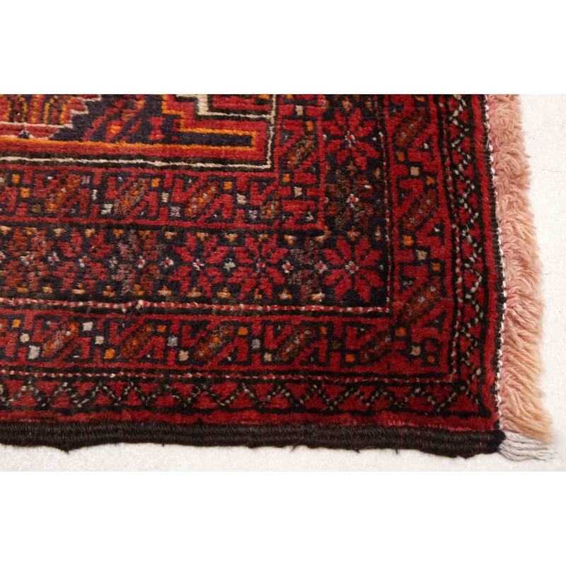 ECARPETGALLERY Hand-knotted Teimani Dark Navy, Red Wool Rug - 2'9 x 5'0