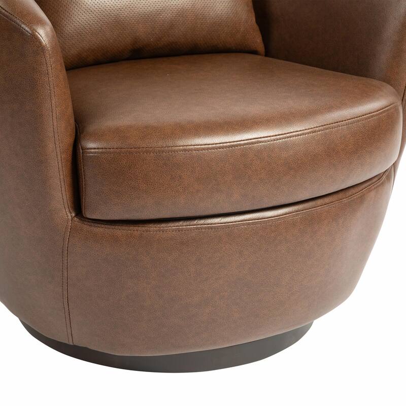 Modern Swivel Barrel Armchair with Storage