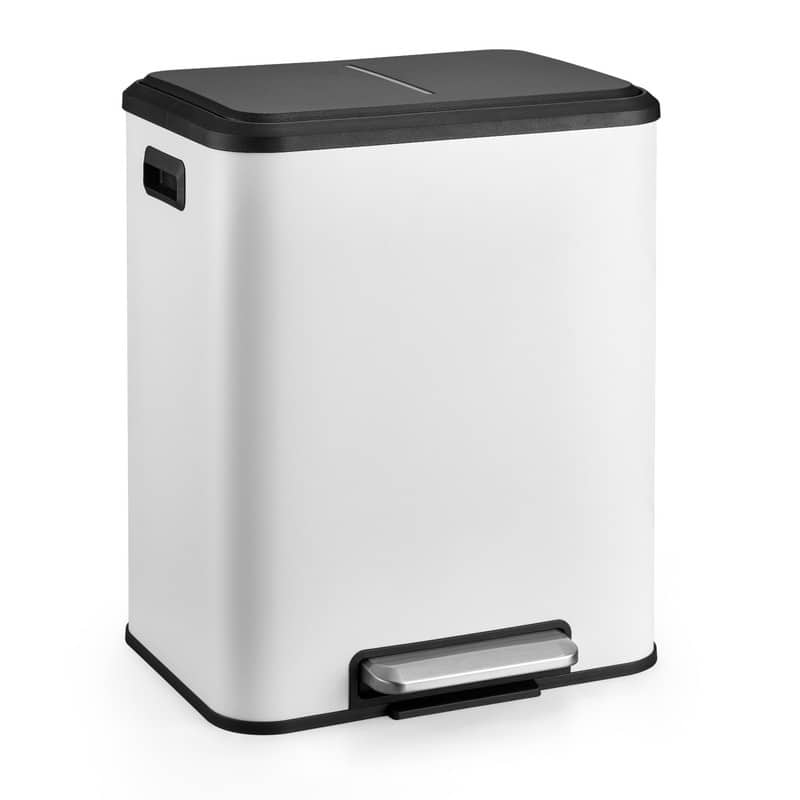 Dual Trash Can for Recycling and Trash, 2 x 4 Gallon (30L)