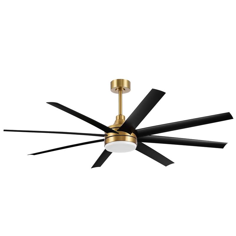 65 Inch Gold Morden Ceiling Fan with Light Remote(8-Blade)