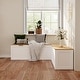 preview thumbnail 3 of 13, L-Shaped Storage Bench with Lift-Top Seats and Wooden Top for Entryway