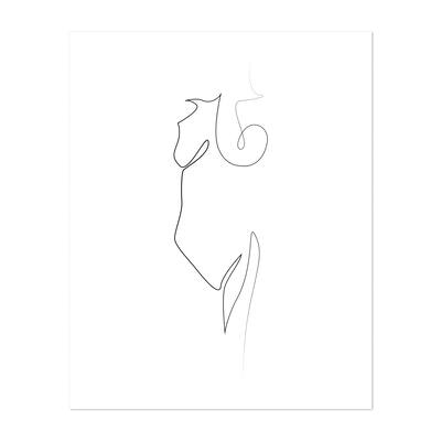 Neat Line Drawings Black White Dorm Art Fashion Art Print/Poster - Bed