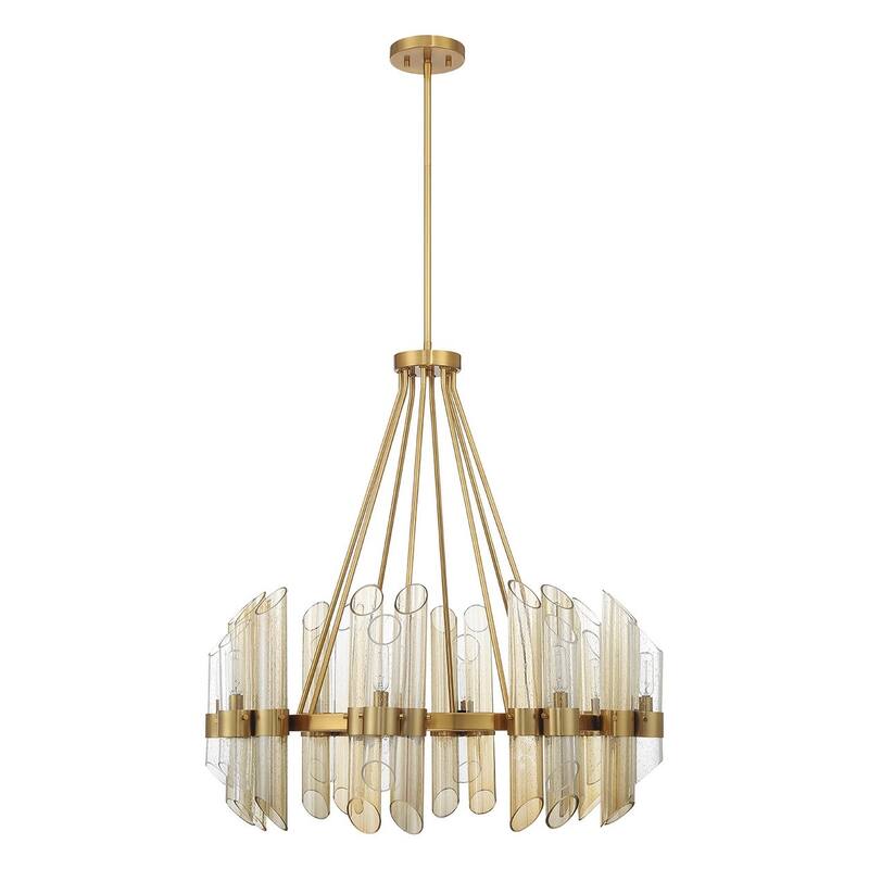 Warm Brass Eight Light Chandelier from the Biltmore Collection - Warm Brass
