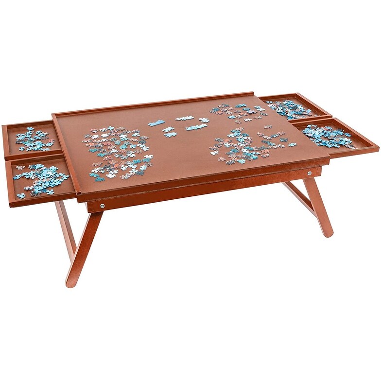 Jumbl Puzzle Board Rack 23” x 31” Wooden Table
