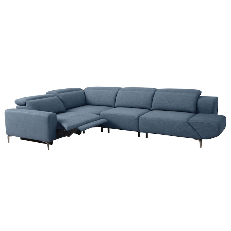 Furniture of America Paelis Modern Reclining Sectional with USB Port and Adjustable Headrest