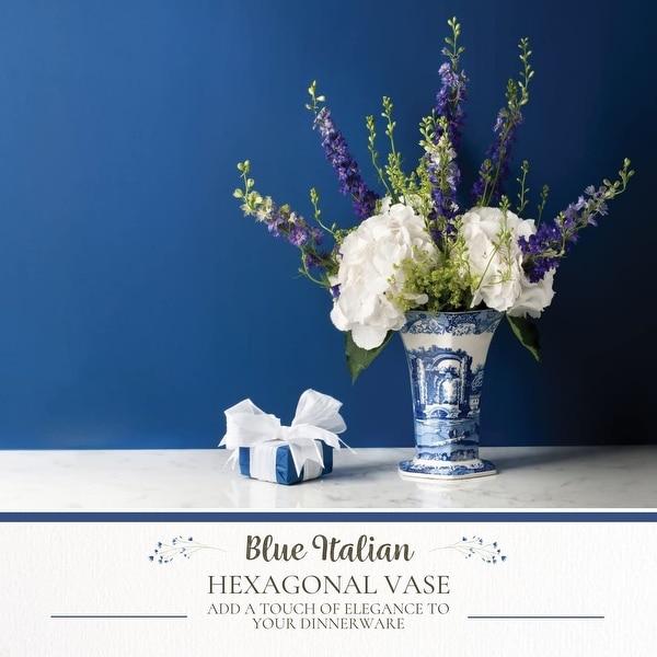 Spode Blue Italian Hexagonal Vase - On Sale - Bed Bath & Beyond