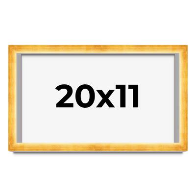 20x11 Shadow Box Frame Gold | 1.625 Inches Deep Real Wood Traditional