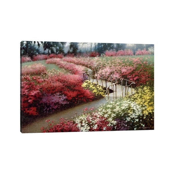 slide 1 of 6, iCanvas "Monet's Flower Garden" by Zhen-Huan Lu Canvas Print