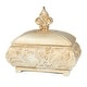 preview thumbnail 2 of 3, Gold Polystone Traditional Decorative Jar 10 x 11 x 7